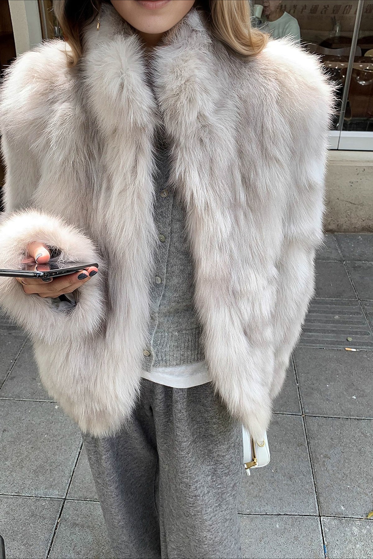 Faux Fox Fur Stand Collar Short Fluffy Warm Coat
