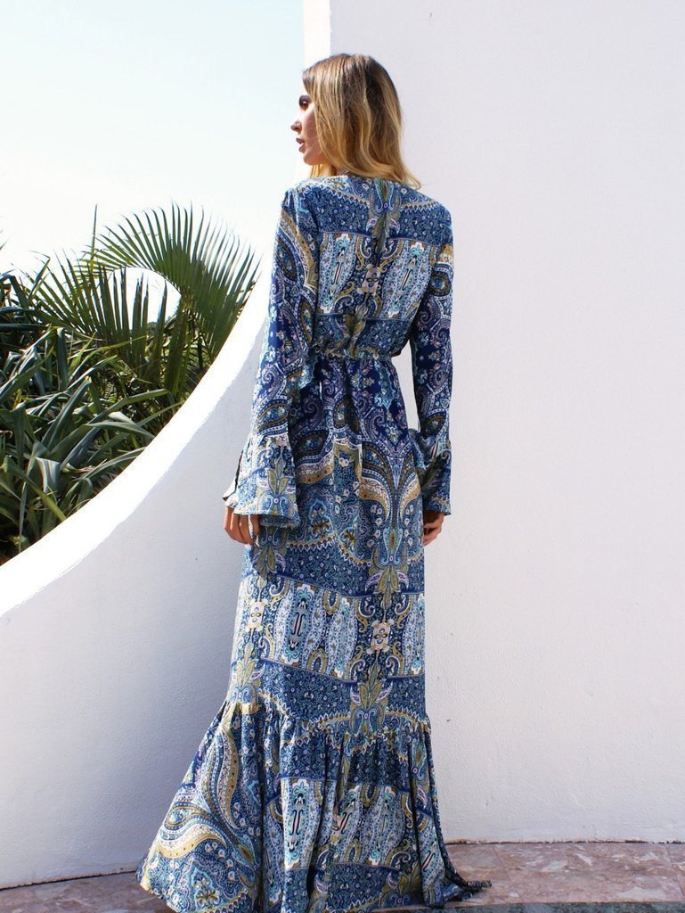 Breezeway Patchwork Tiered Boho Maxi Dress FINAL
