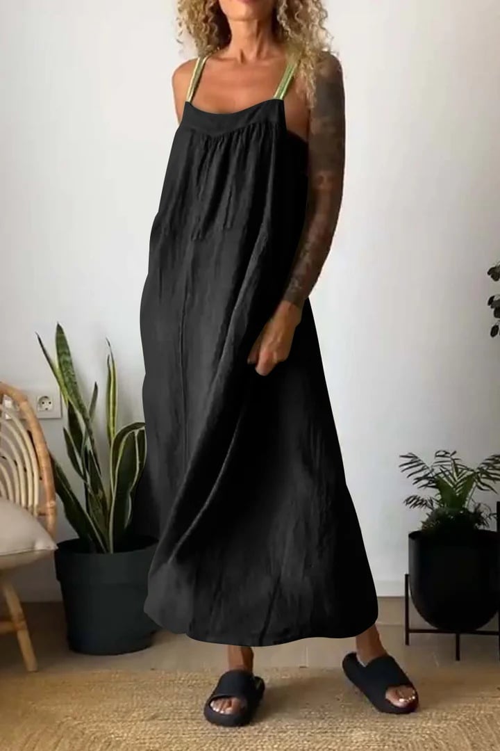 Simple Cotton Linen Sling Dress