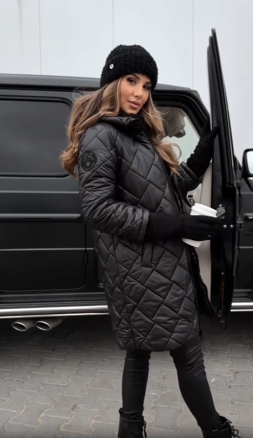 Hooded Quilted Zip Front Longline Puffer Coat 11