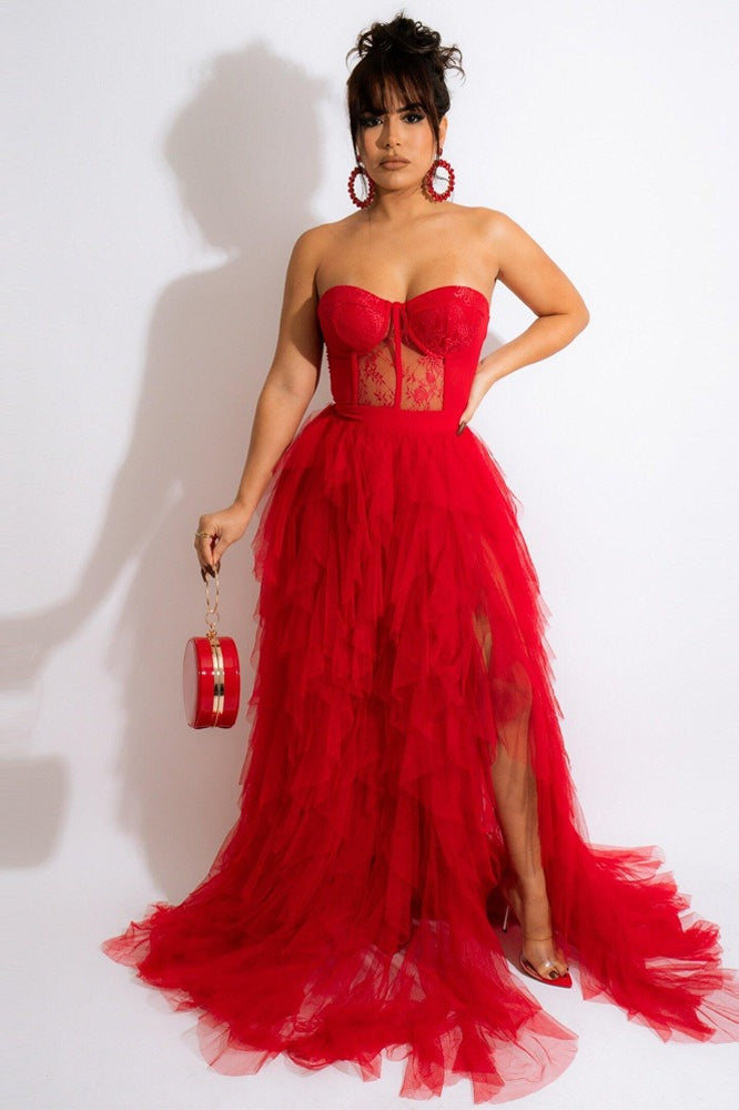 Sheer Lace Bustier Dress 3