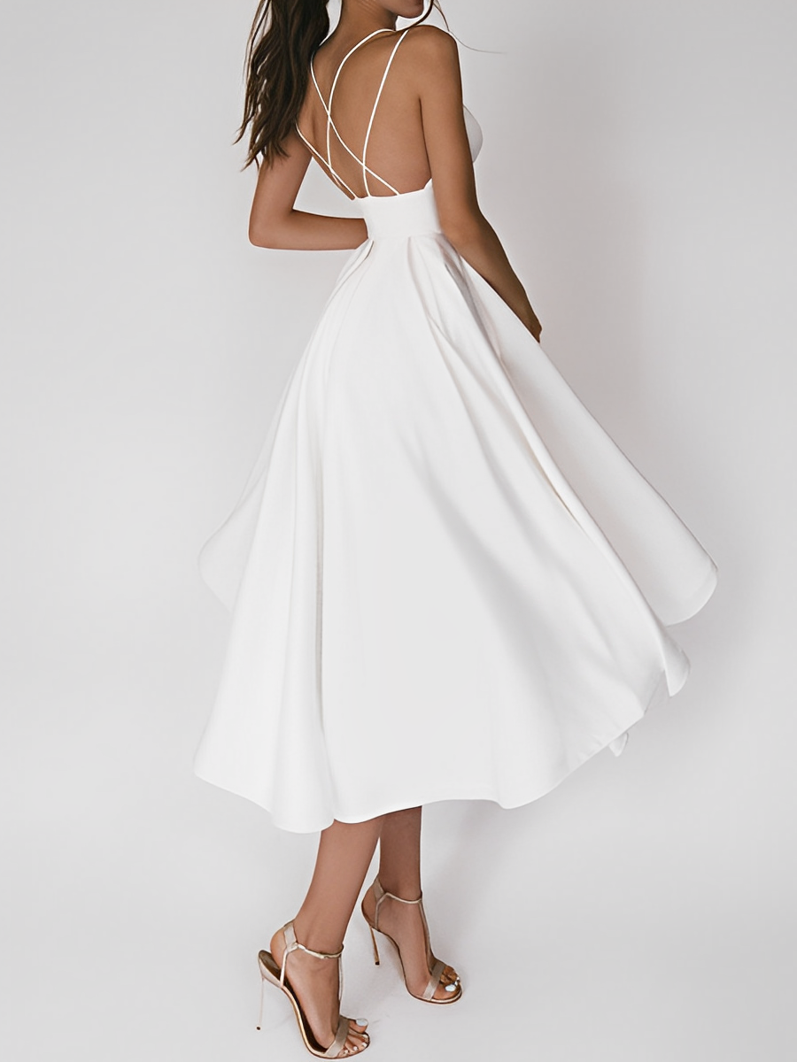 Cleo Chic Sleeveless Strap Dress for Women Silhouette Collection