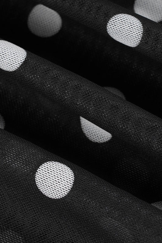 Black Polka Dot Halter Neck Backless Bodycon Maxi Dress 4