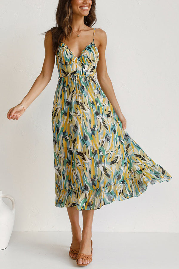 Rocío Chic Colorful Midi Dress Elevated Occasion Wear