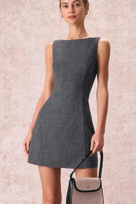 Sleeveless Cinched A Line Work Dress