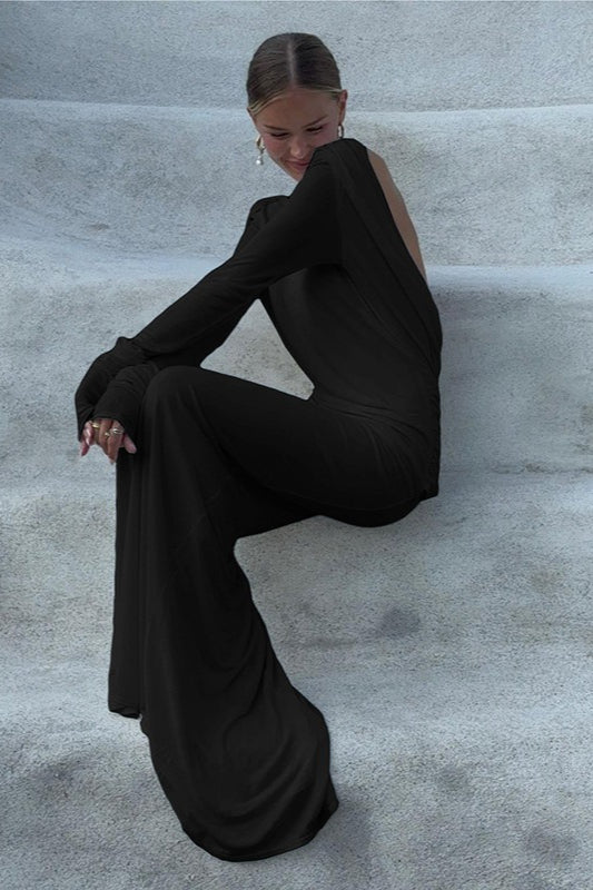 High-End Long Sleeve Backless Slim Party Dress