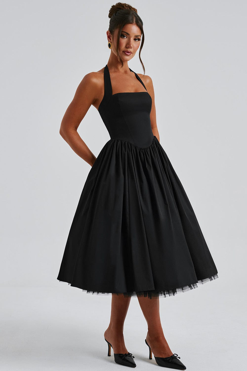 TieWaist Puff Party Dress