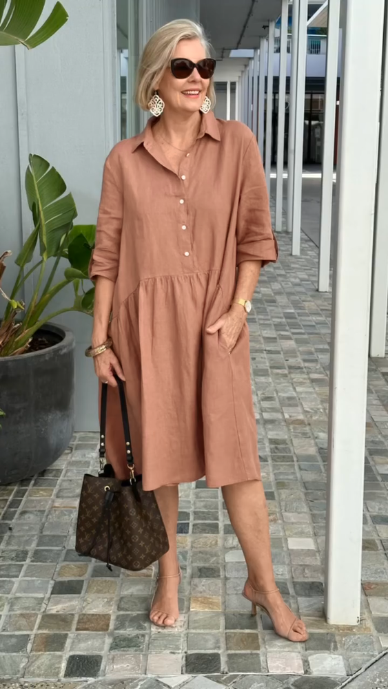 New Cotton linen casual dress