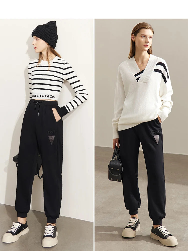 Minimalism AnkleLength Casual Straight Sweatpants