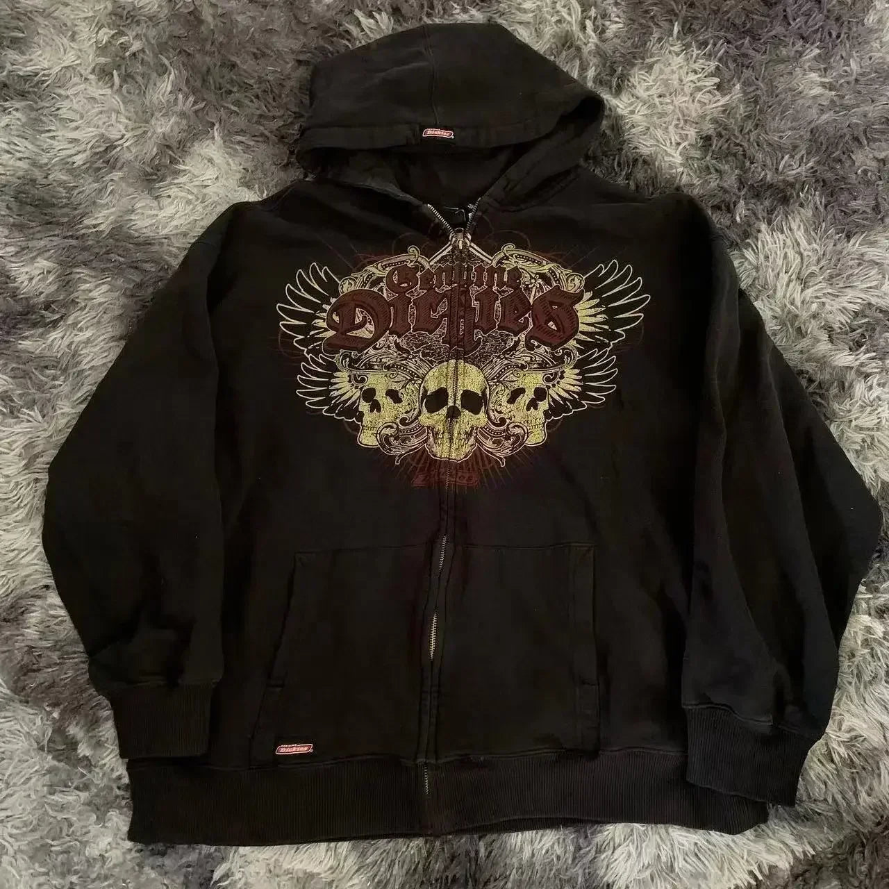 Gothic Skull Zipper Hoodie black 1 / S