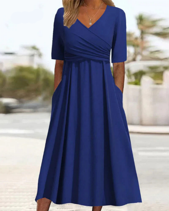 Hannah Effortless Women's Short Sleeved Wrap Dress, Elevated Occasion Wear