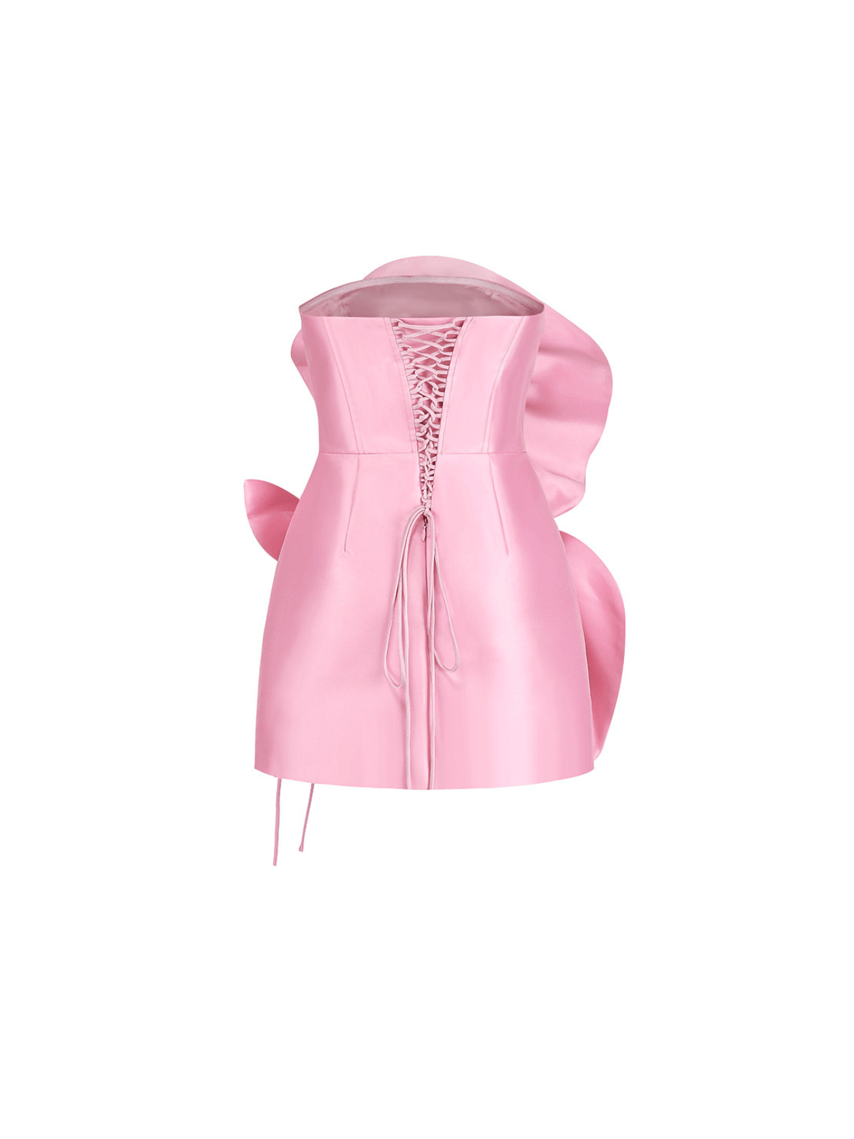 Strapless Flower Mini Dress In Pink