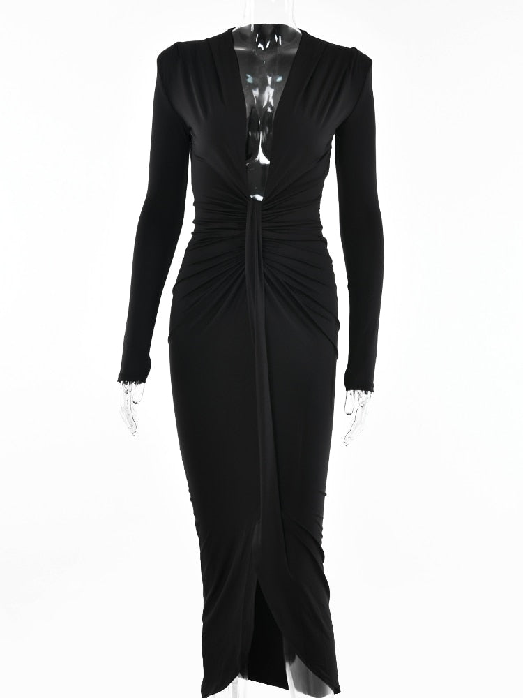 Party Robe Bodycon Deep V Neck Bandage Ladies Dress
