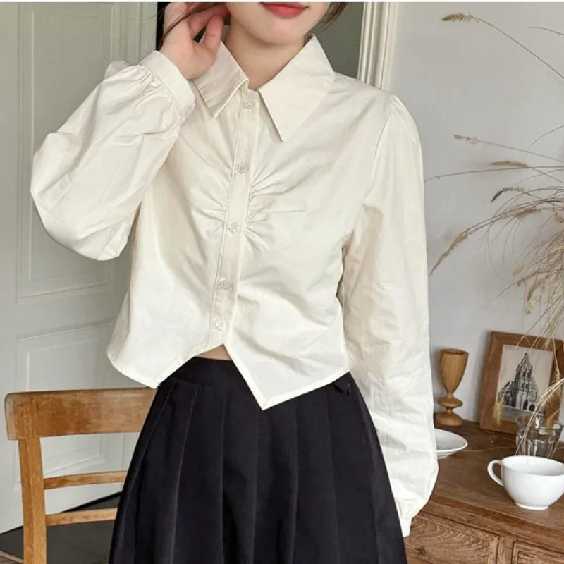 Sexy V-neck Short Sleeve French Style Blouse APRICOT / One Size blouse-250126