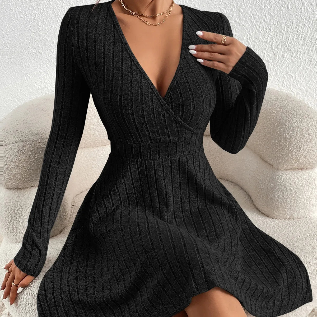 New Slim Sexy Sheath Dress Waist Slimming Short Little Black Dress