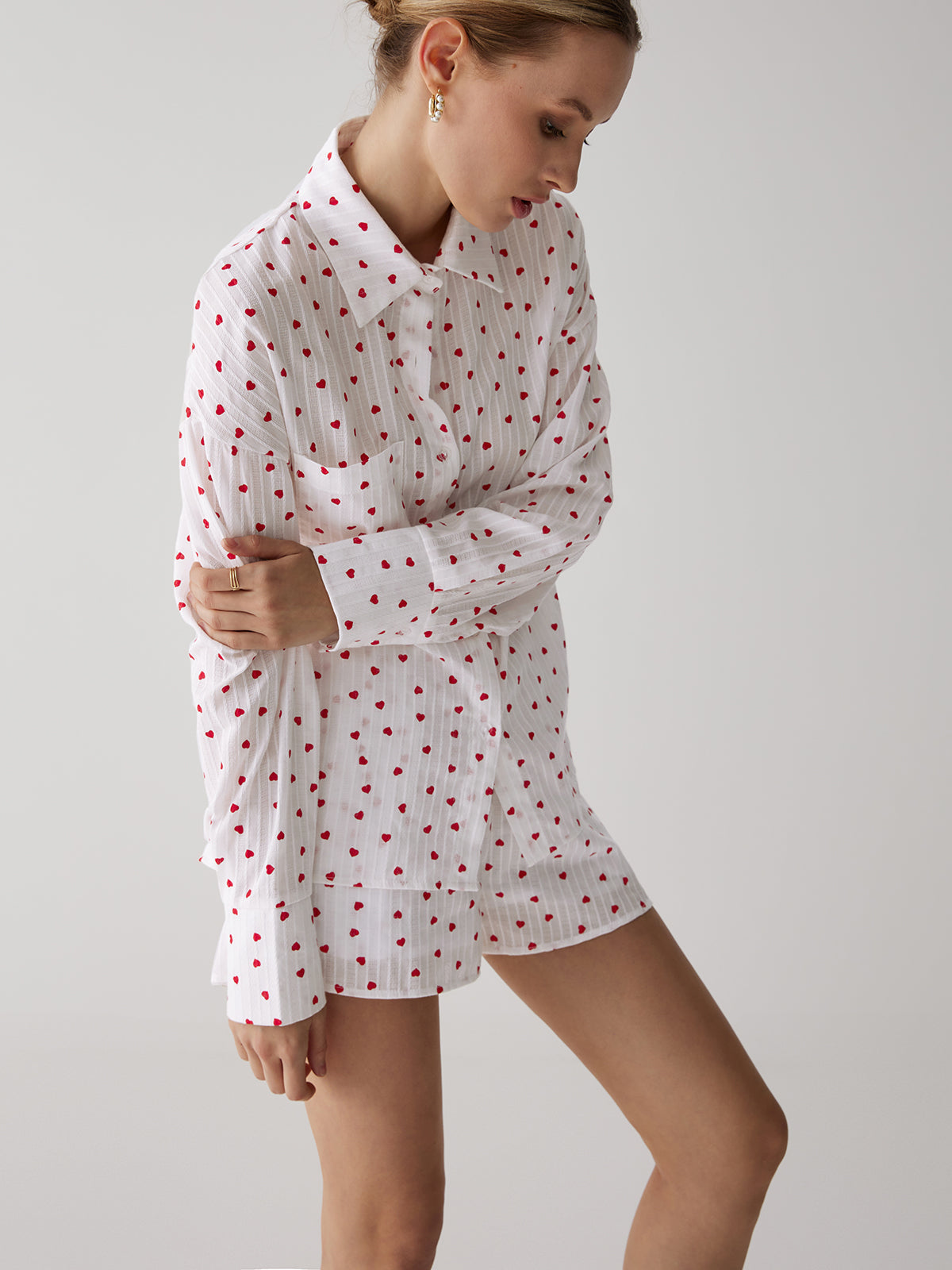 Cotton Sweetheart Striped Trendy Soft Short Set