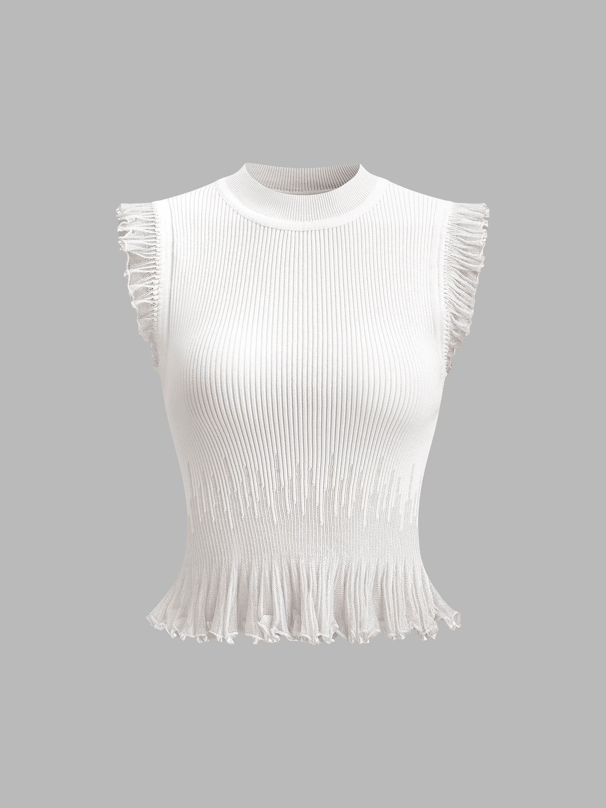 Ribbed Knit Ruffle Top and Skirt Set