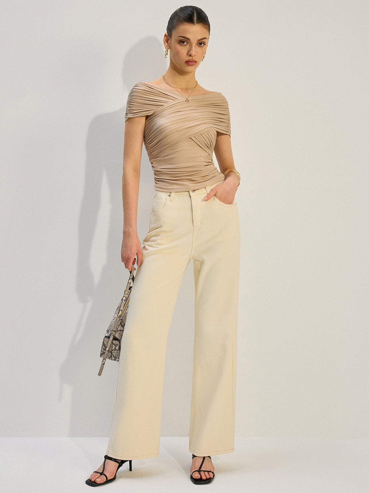 Ruched Crisscross Top
