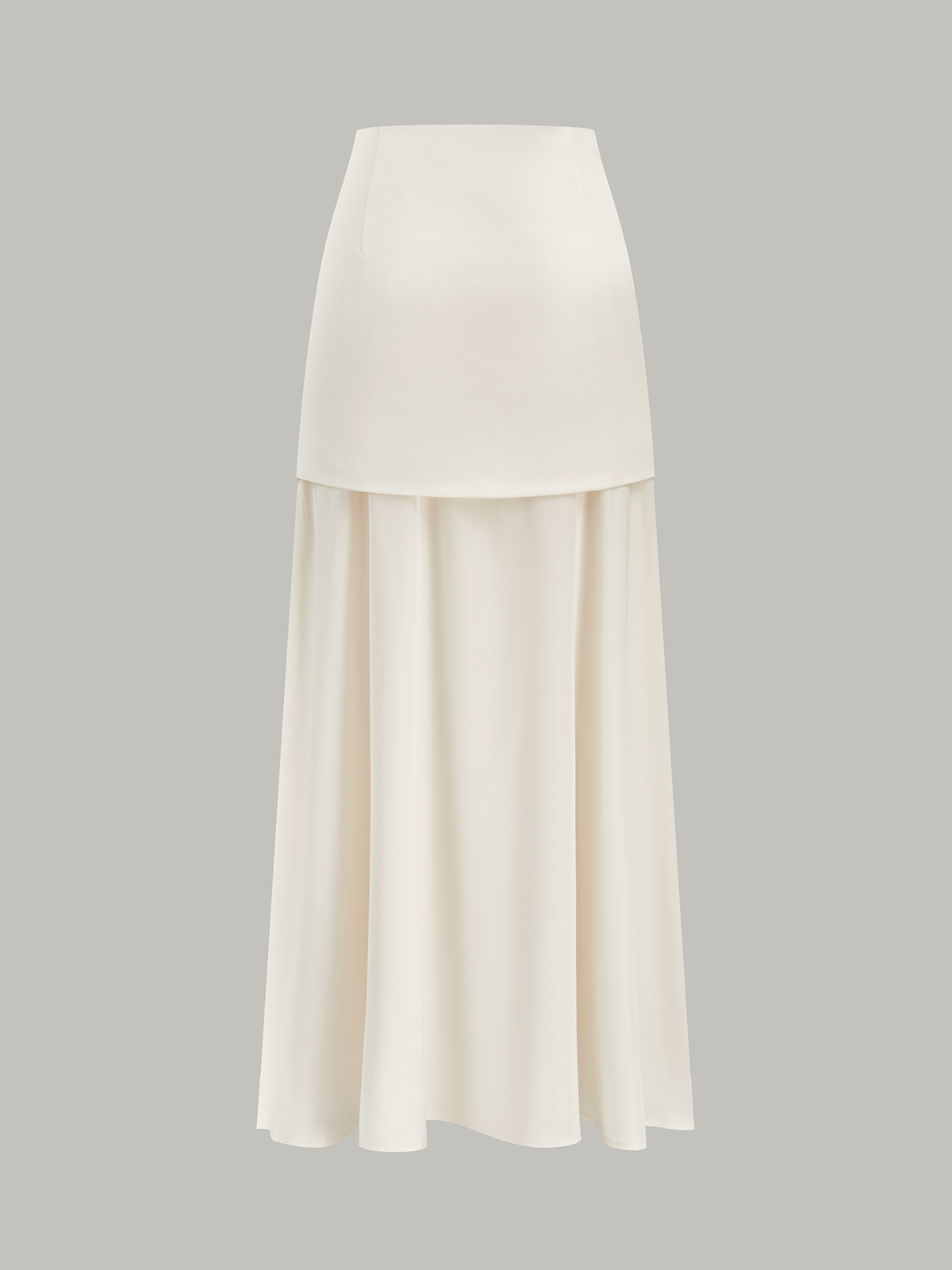 Layered Satin Maxi Skirt