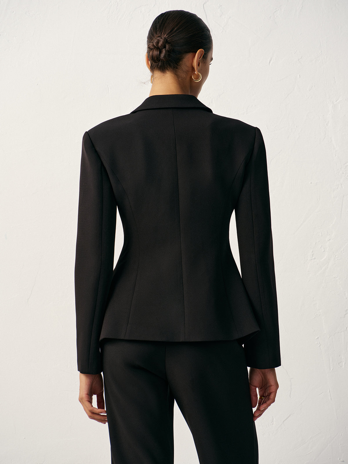 Cross-Shaped Button Blazer,Vest And Trouser Set