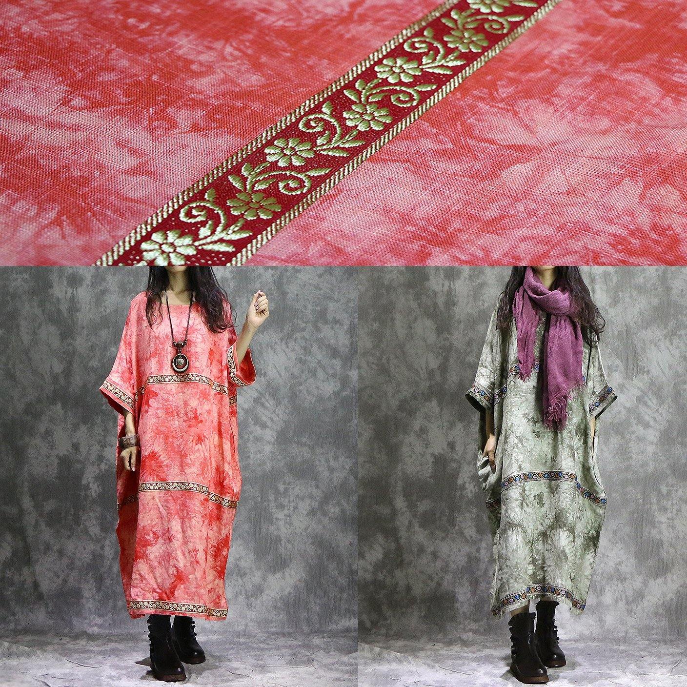 Beautiful o neck cotton clothes Pakistani Tunic Tops red patchwork long Dress summer