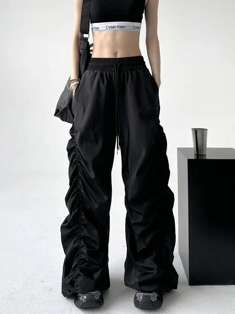 Comfortable Black Baggy HighWaist Halloween Pants