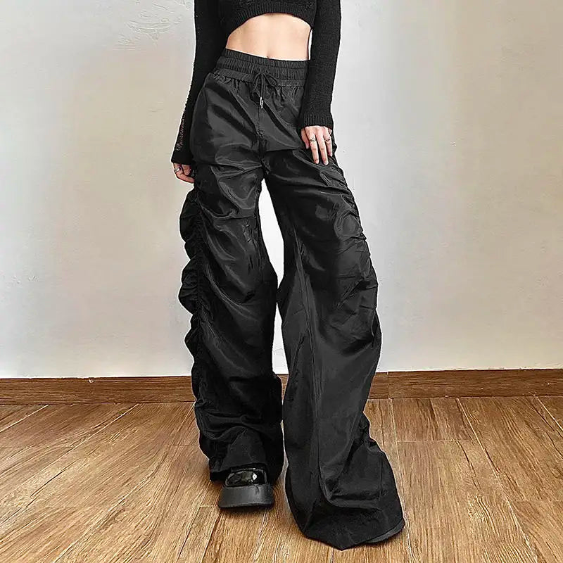 Comfortable Black Baggy HighWaist Halloween Pants