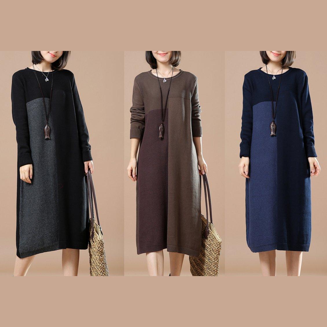 Black fine woman sweaters winter knit dresses