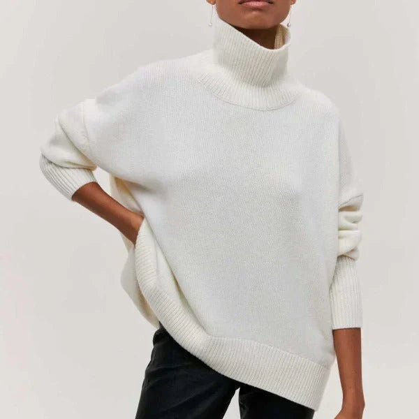 Turtleneck Short Sleeve Oversized Knit Sweater 3