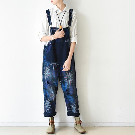 Blomming Daisy jumpsuit Casual dress denim blue loose strip pants denim clothing plus size