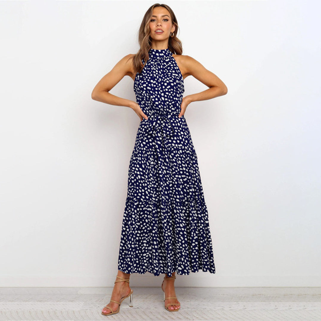 Sara Aesthetic Long Polka Dot Dress Boutique Collection