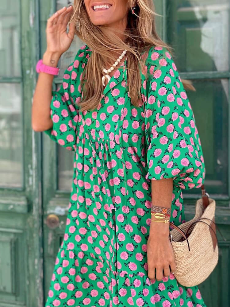 Bohemian Beauty Green Maxi Dress