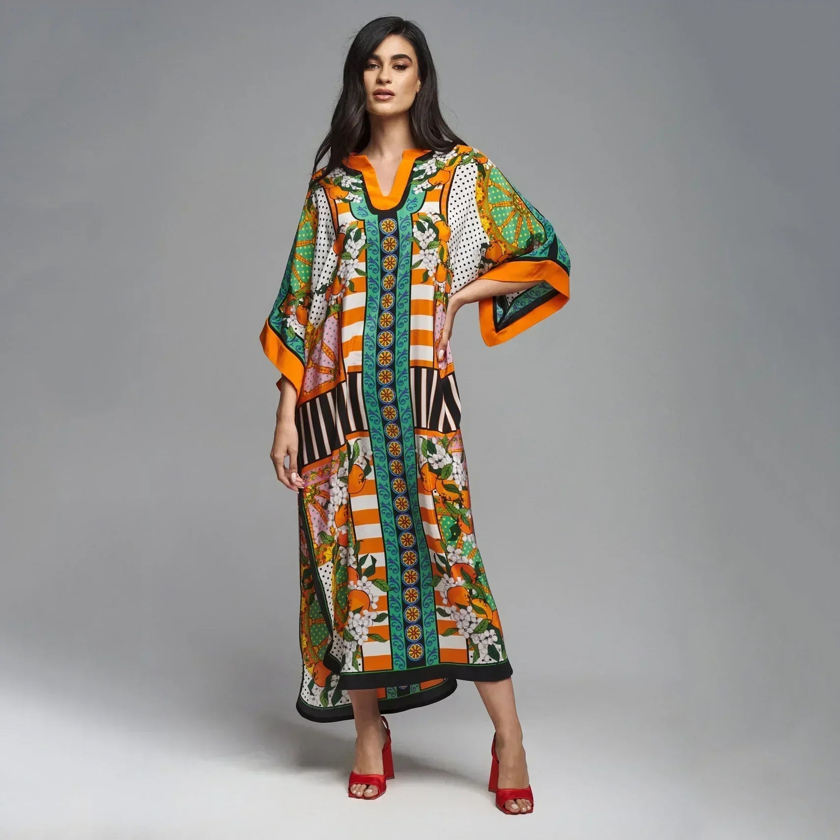 Floral Print Loose Kimono Boho Beach Cover up