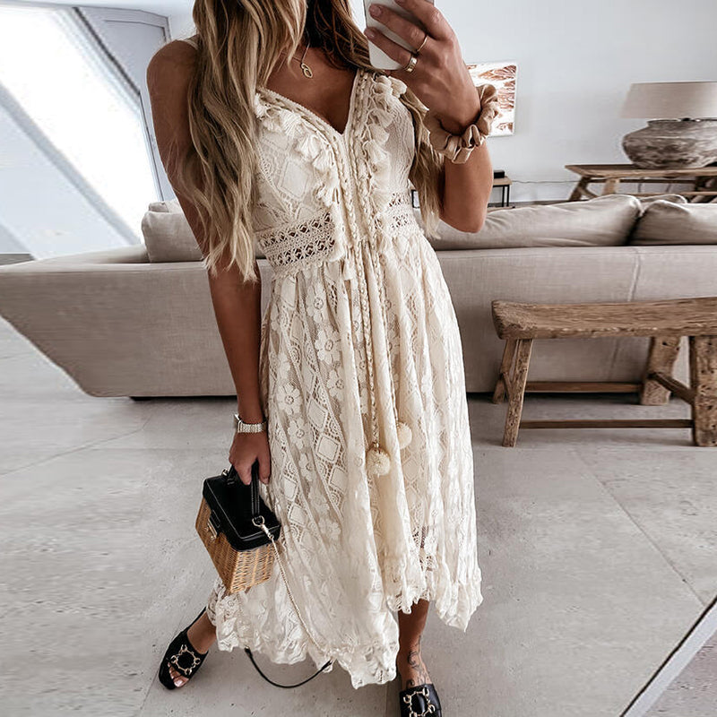 Rosana Minimalist Boho Dress for Women Evening Wear Edit