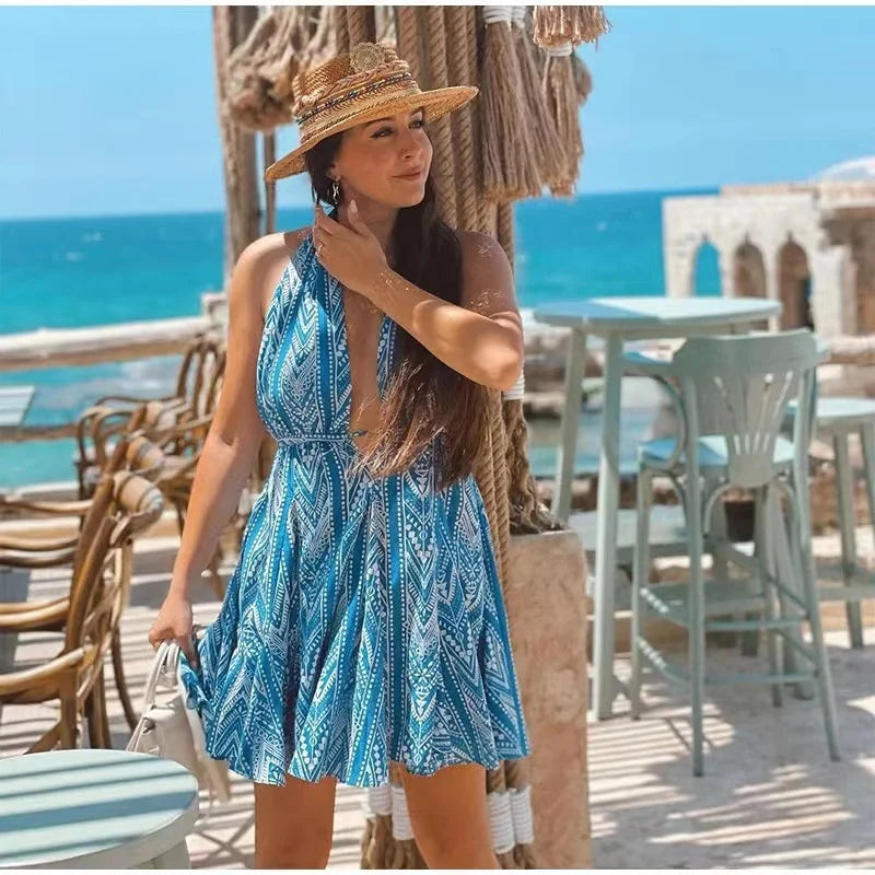 Bandage Sexy Off-Shoulder Boho Mini Dress