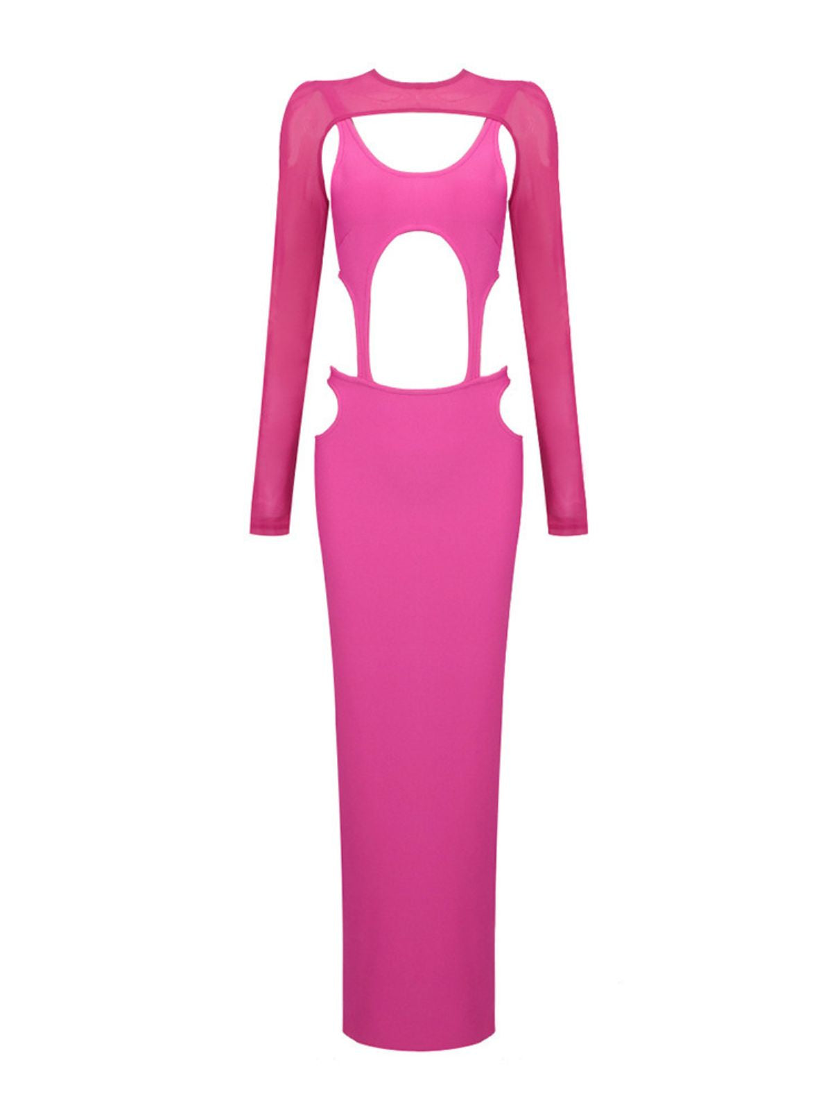 Long Sleeve Shrug Cutout Bodycon Mermaid Maxi Dress 6