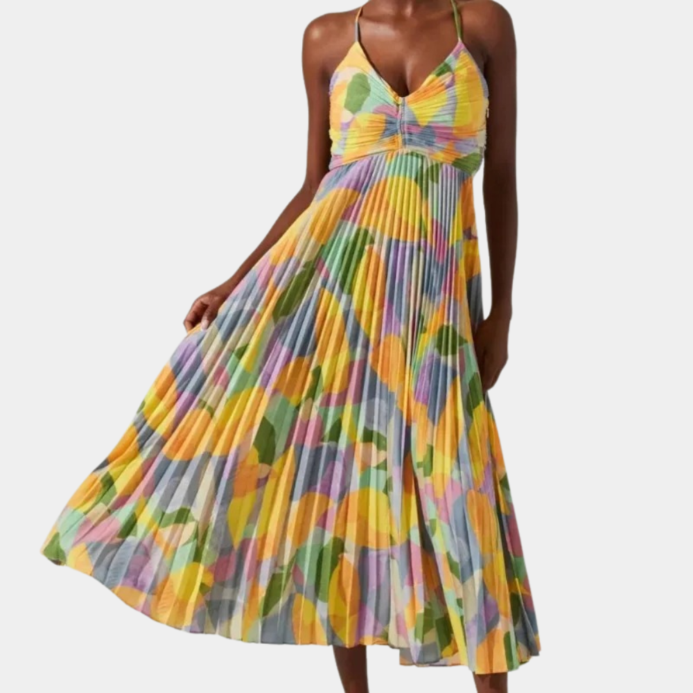 Otylia Fashionable Pleated Dress for Women Feminine Flowy Style