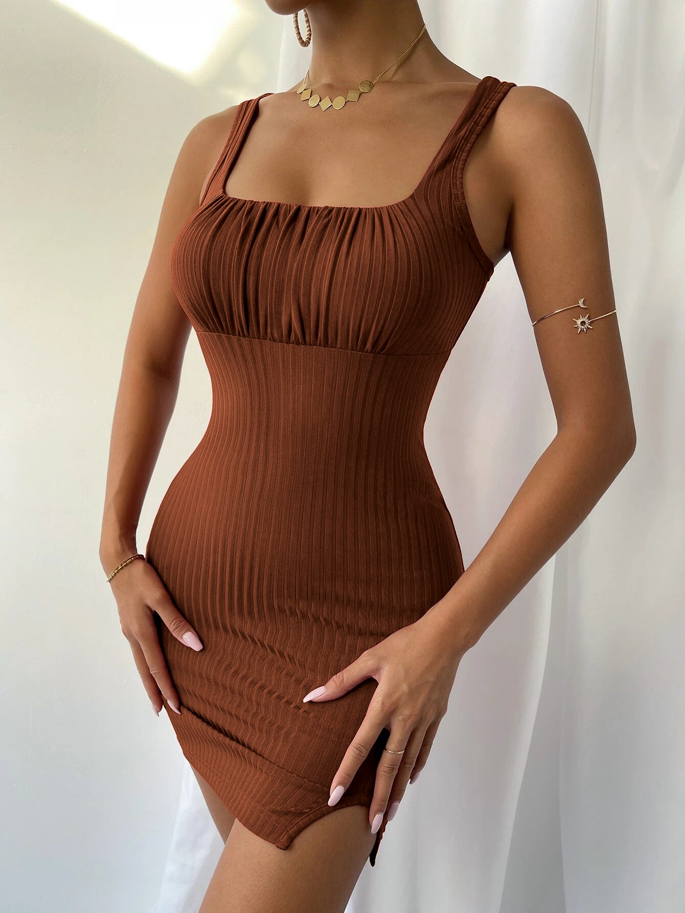 Elegant Suspender Knitted Dress