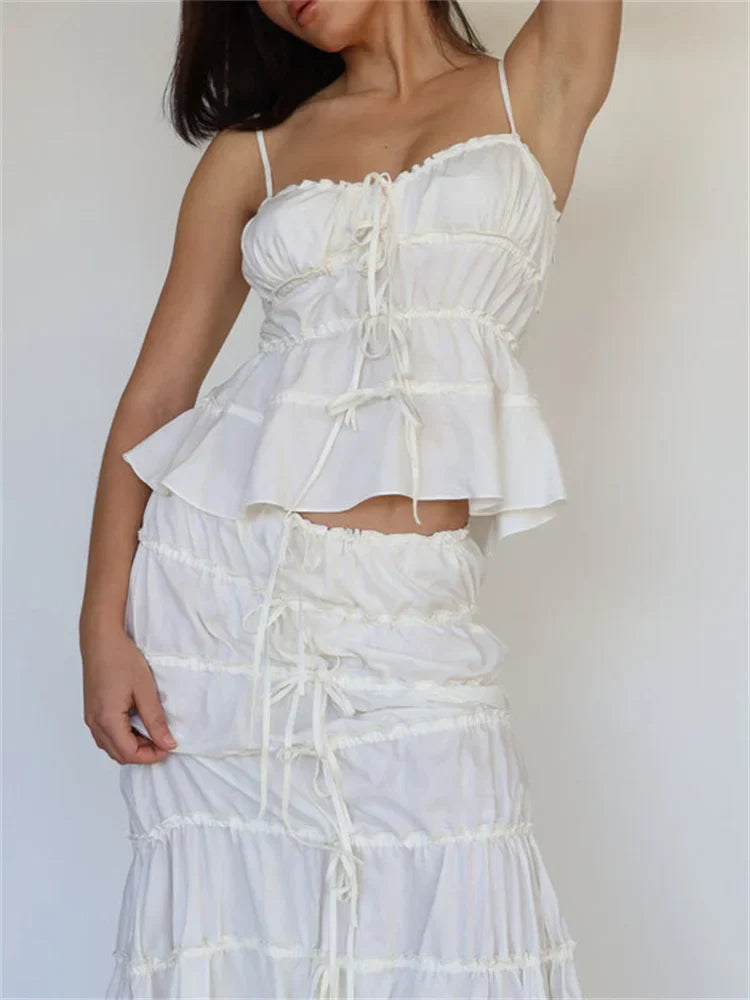 Vintage Laceup for Women Sexy Vneck Slim Fit Sleeveless Y2K Retro Mini Vest Summer Streetwear Crop Top