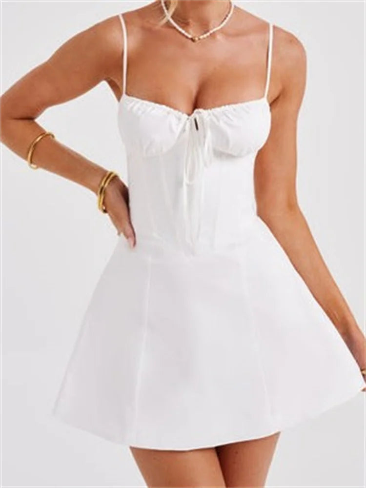 Y2K Corset Bodycon Sexy Sequined TieUp Mini Dresses