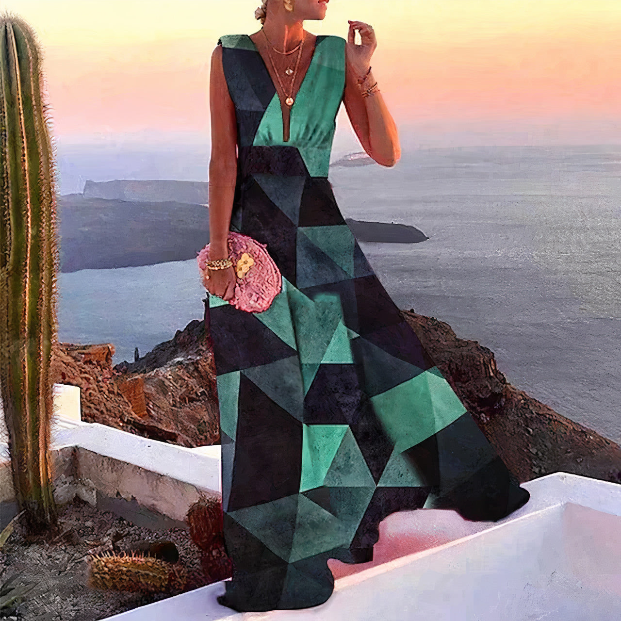 Elena Effortless Sleeveless Summer Dress Statement Occasion Edit