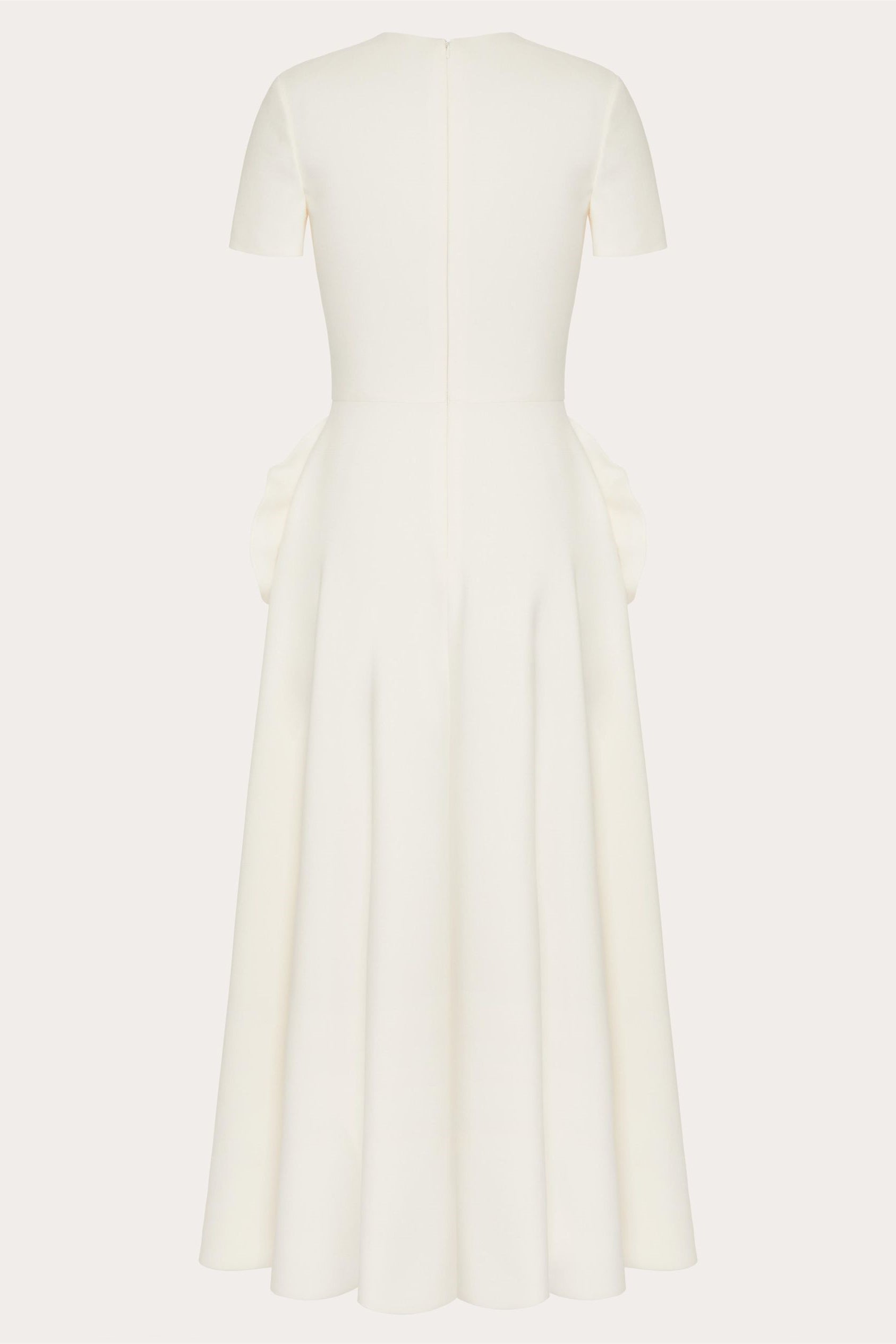Micaela Minimalist Short Sleeved Midi Dress with Floral Statement Occasion Edit