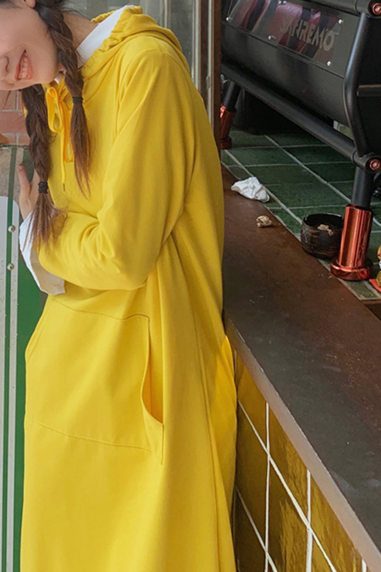 Yvonne Candy Colored Hooded Dress with Urban Everyday Styling