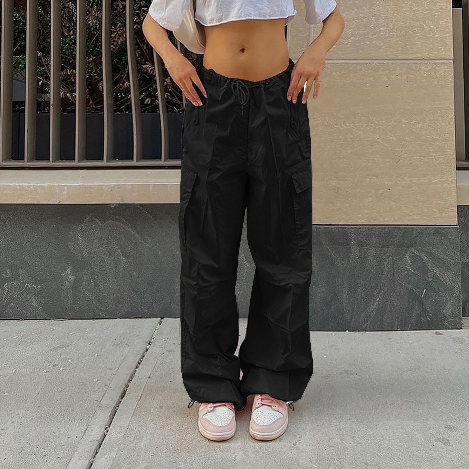 Cargo Pants Straight Wide Leg Loose Casual Trousers