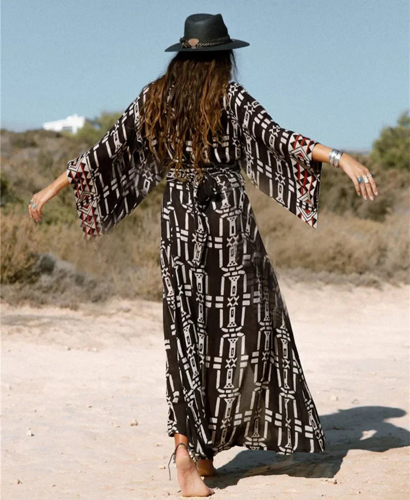 Cotton Rayon Kimono Robe Bikini Cover-up