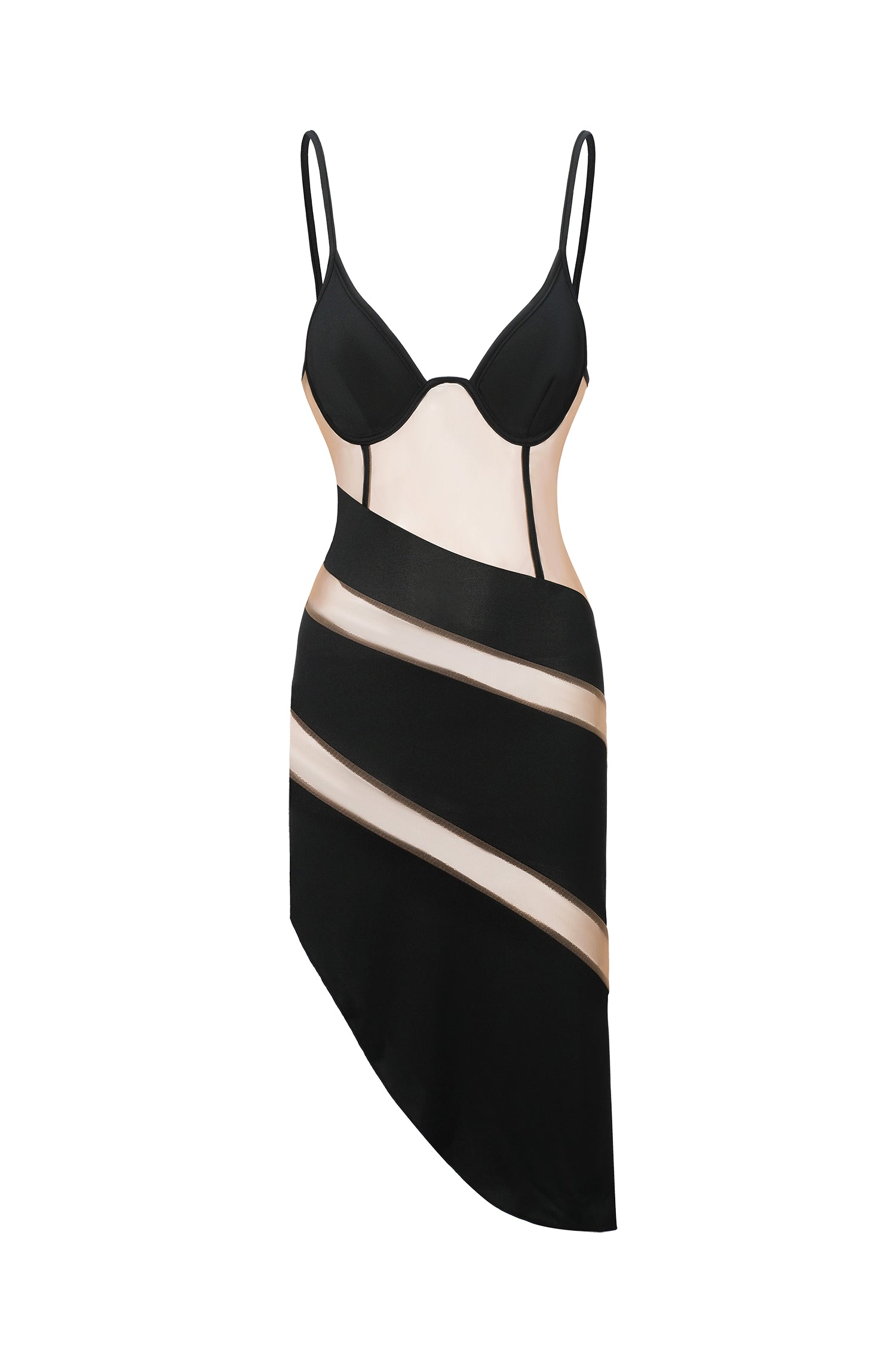 Halter Patchwork Mesh Dress