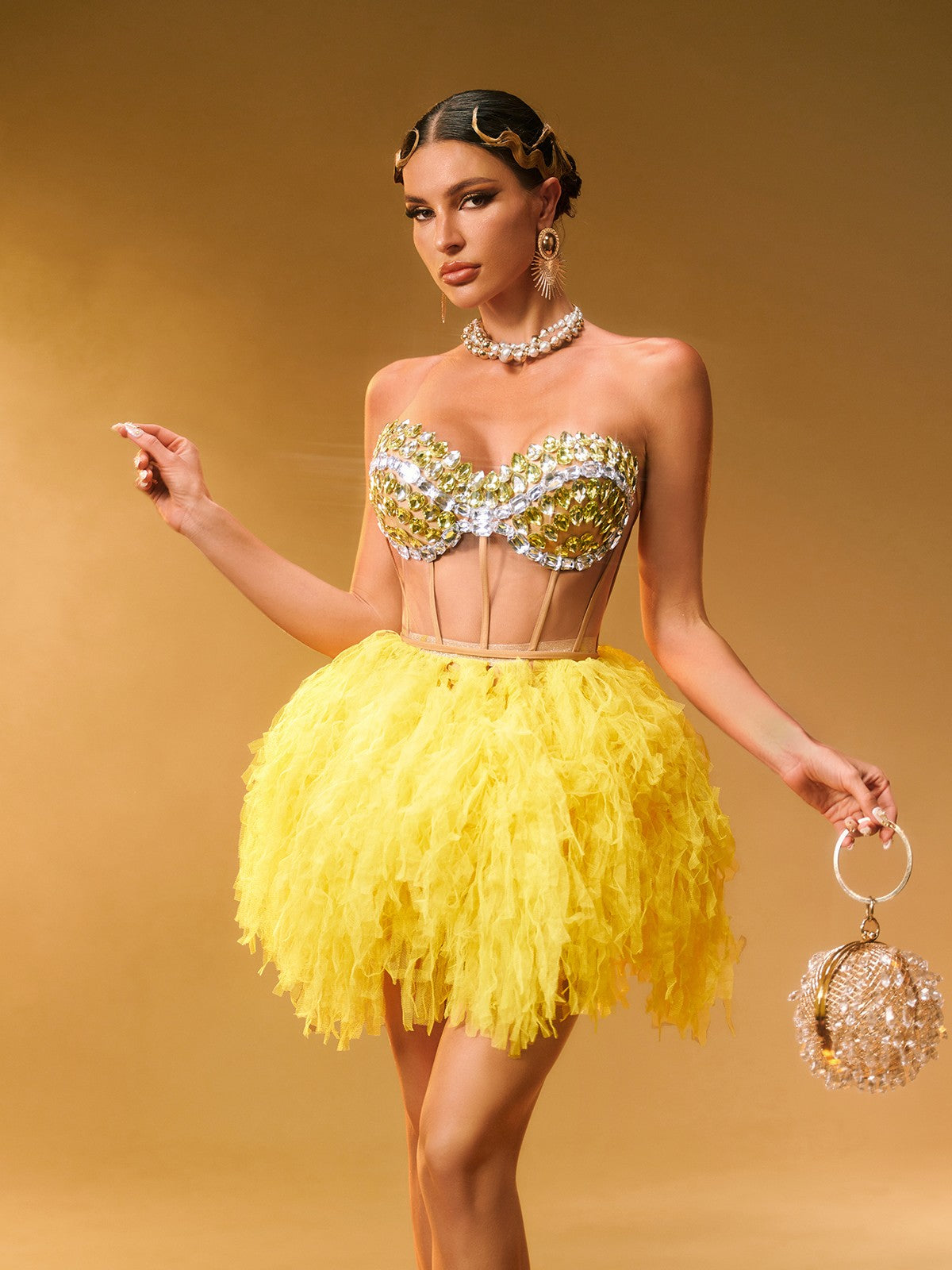 Strapless Corset Tulle Skirt Set