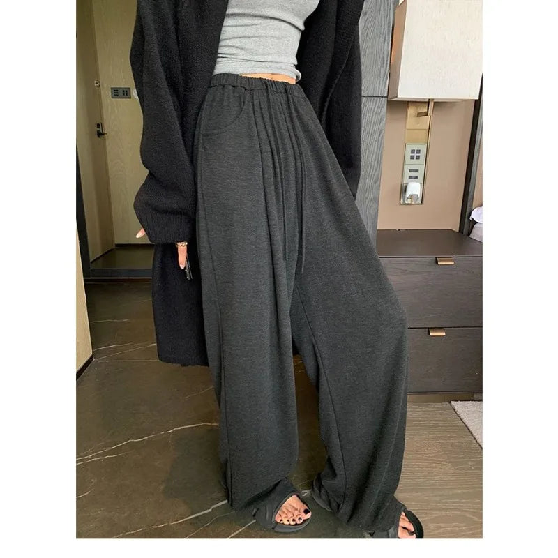 Grey Oversized Baggy Pants black / S
