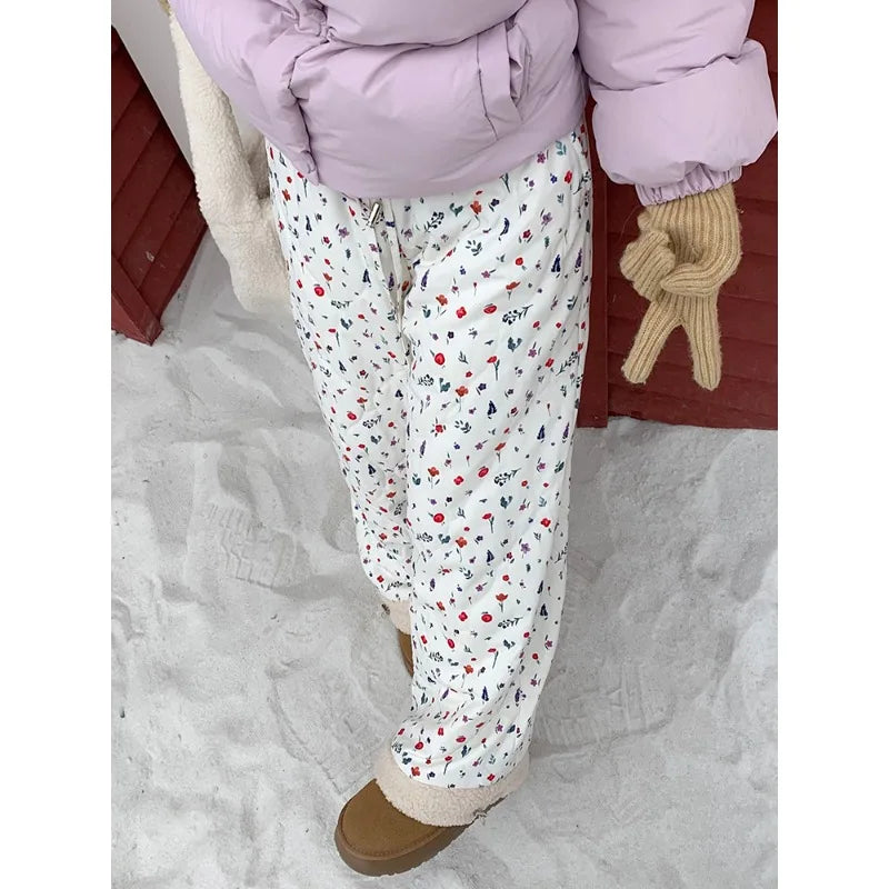 Quilted Brushed Winter Pants Y2K Pants