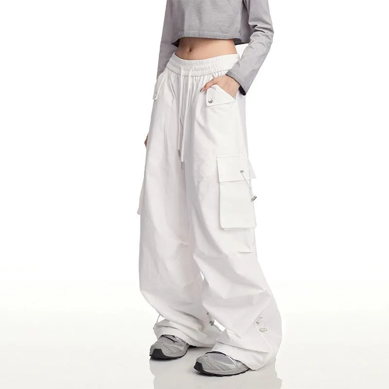 Y2K White Cargo Baggy Pants